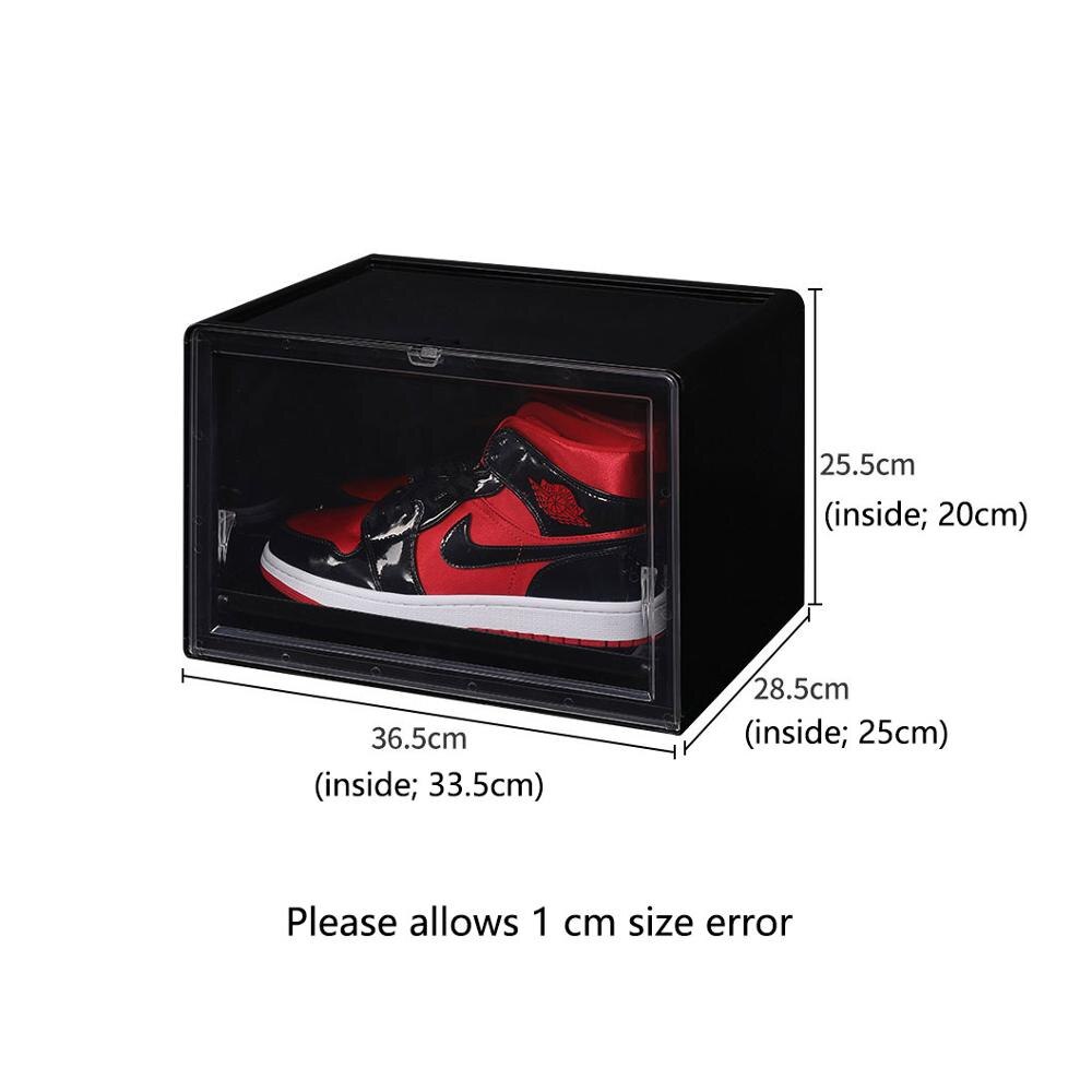 Dustproof Plastic Shoe Rack Organizer Stackable Wall Shoebox Display Cabinet Storage Box Detachable for AJ Sneakers High Heels