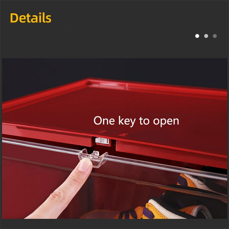 Dustproof Plastic Shoe Rack Organizer Stackable Wall Shoebox Display Cabinet Storage Box Detachable for AJ Sneakers High Heels