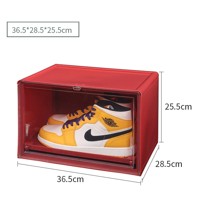 Dustproof Plastic Shoe Rack Organizer Stackable Wall Shoebox Display Cabinet Storage Box Detachable for AJ Sneakers High Heels