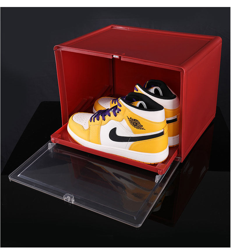 Dustproof Plastic Shoe Rack Organizer Stackable Wall Shoebox Display Cabinet Storage Box Detachable for AJ Sneakers High Heels